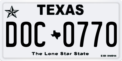 TX license plate DOC0770