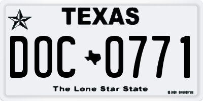 TX license plate DOC0771