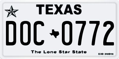 TX license plate DOC0772
