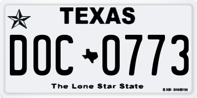 TX license plate DOC0773