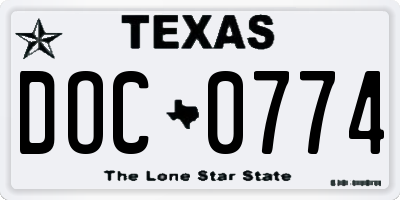 TX license plate DOC0774