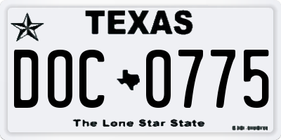 TX license plate DOC0775