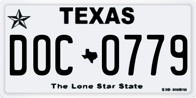 TX license plate DOC0779