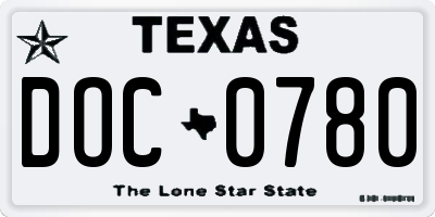 TX license plate DOC0780