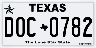 TX license plate DOC0782