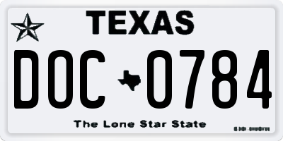 TX license plate DOC0784