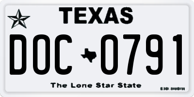 TX license plate DOC0791