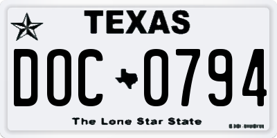 TX license plate DOC0794