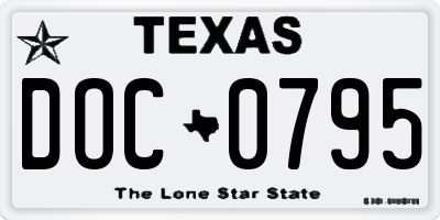TX license plate DOC0795