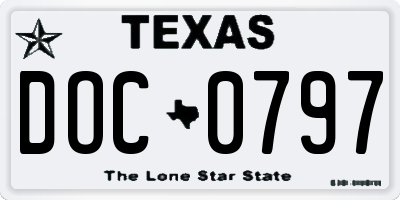 TX license plate DOC0797