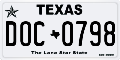 TX license plate DOC0798