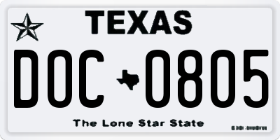 TX license plate DOC0805