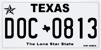 TX license plate DOC0813