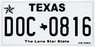 TX license plate DOC0816