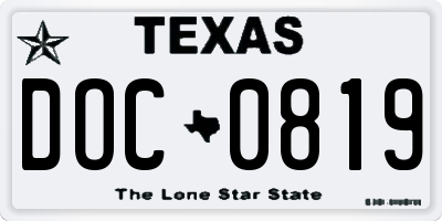 TX license plate DOC0819