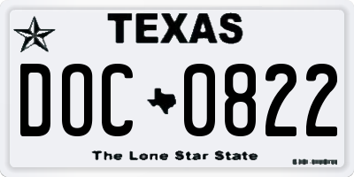 TX license plate DOC0822