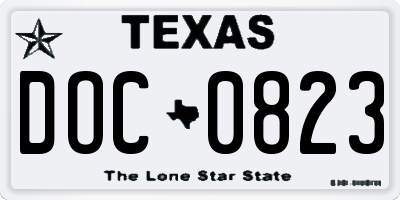 TX license plate DOC0823