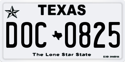 TX license plate DOC0825