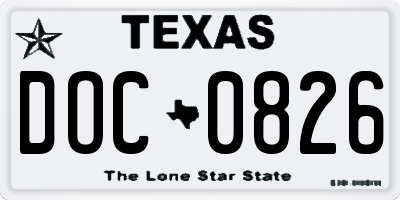 TX license plate DOC0826