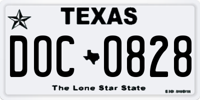 TX license plate DOC0828