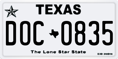 TX license plate DOC0835