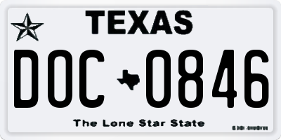 TX license plate DOC0846