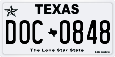 TX license plate DOC0848