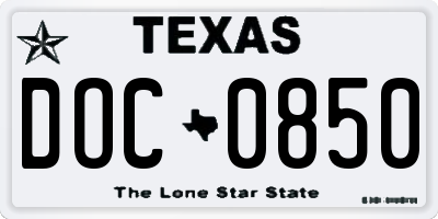 TX license plate DOC0850