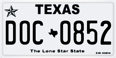 TX license plate DOC0852