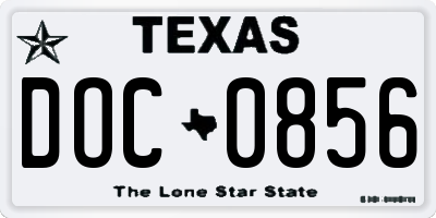 TX license plate DOC0856