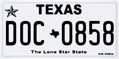 TX license plate DOC0858