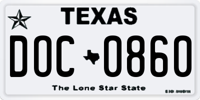 TX license plate DOC0860