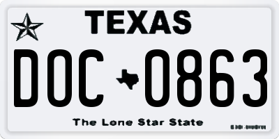 TX license plate DOC0863