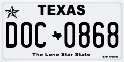 TX license plate DOC0868