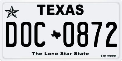 TX license plate DOC0872