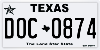 TX license plate DOC0874