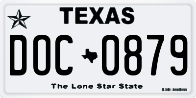 TX license plate DOC0879