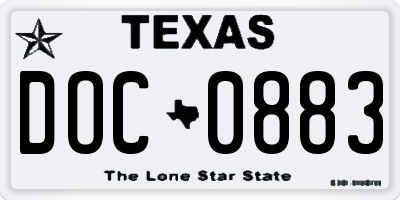 TX license plate DOC0883