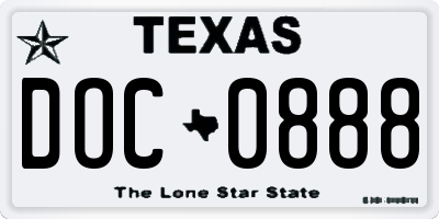 TX license plate DOC0888