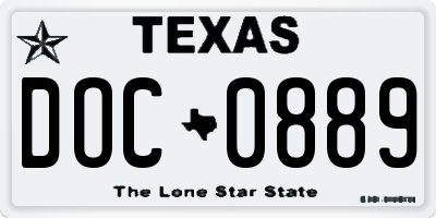 TX license plate DOC0889