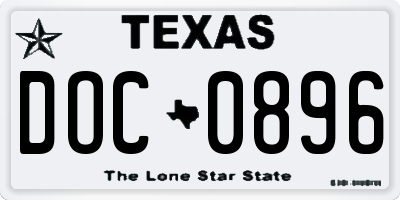 TX license plate DOC0896