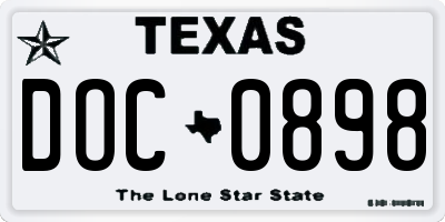 TX license plate DOC0898