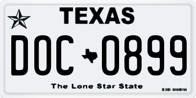 TX license plate DOC0899