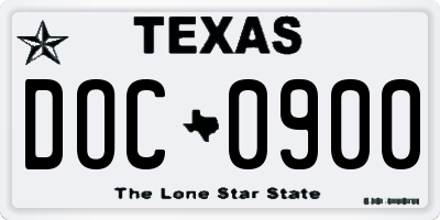 TX license plate DOC0900
