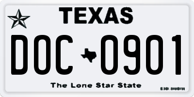TX license plate DOC0901