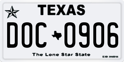 TX license plate DOC0906