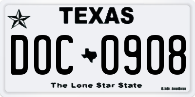 TX license plate DOC0908