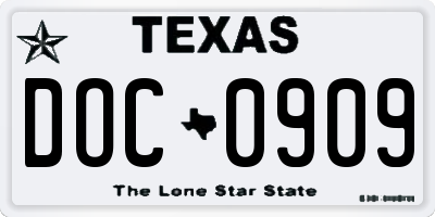 TX license plate DOC0909