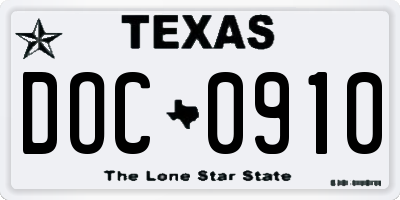 TX license plate DOC0910