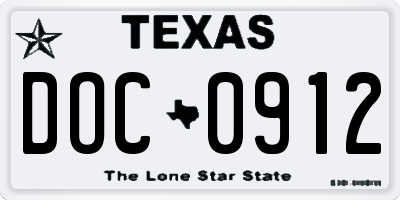 TX license plate DOC0912